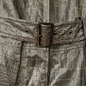 Hilary Radley Faux Snakeskin Trench Coat